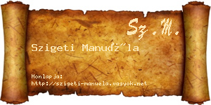 Szigeti Manuéla névjegykártya